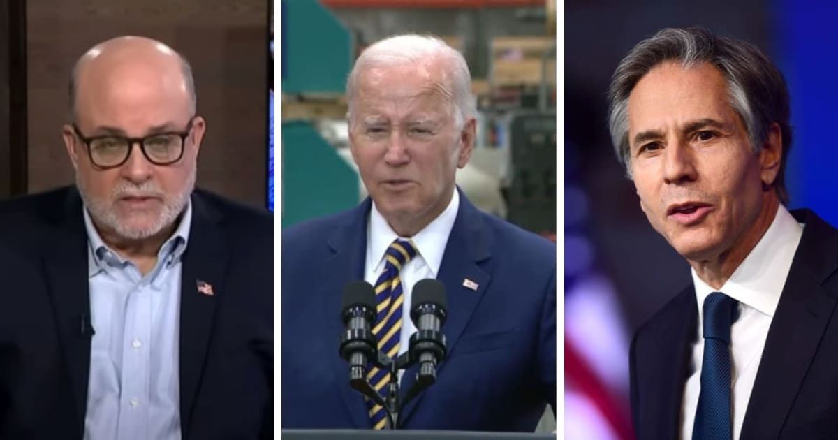 Mark Levin recently criticized Joe Biden and Anthony Blinken over foreign policies (Fox News/YouTube, @potus/Instagram, Getty Images)