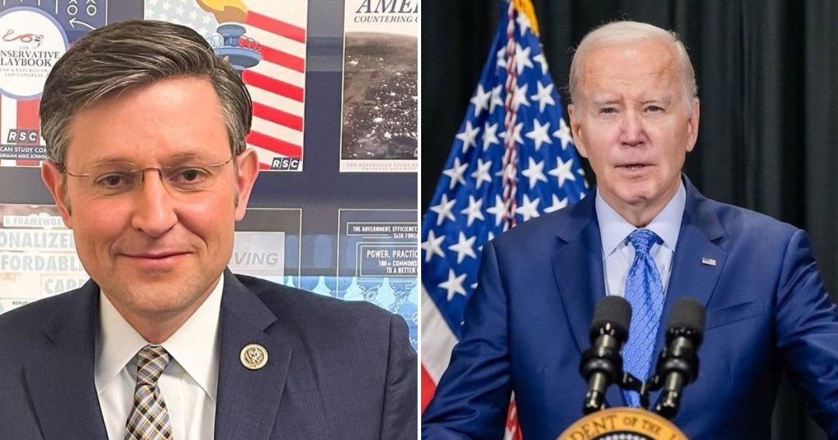 House Speaker Mike Johnson said that President Biden not ‘allowed’ by staff to take action on border (@speakermjohnson/Instagram, @potus/Instagram)
