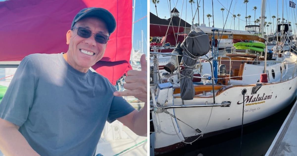 Noel Rubio set off alone on the 2,471-mile voyage on his 32-foot Westsail sloop sailing boat Malulani from Long Beach (US Coast Guard Pacific Southwest/Facebook)