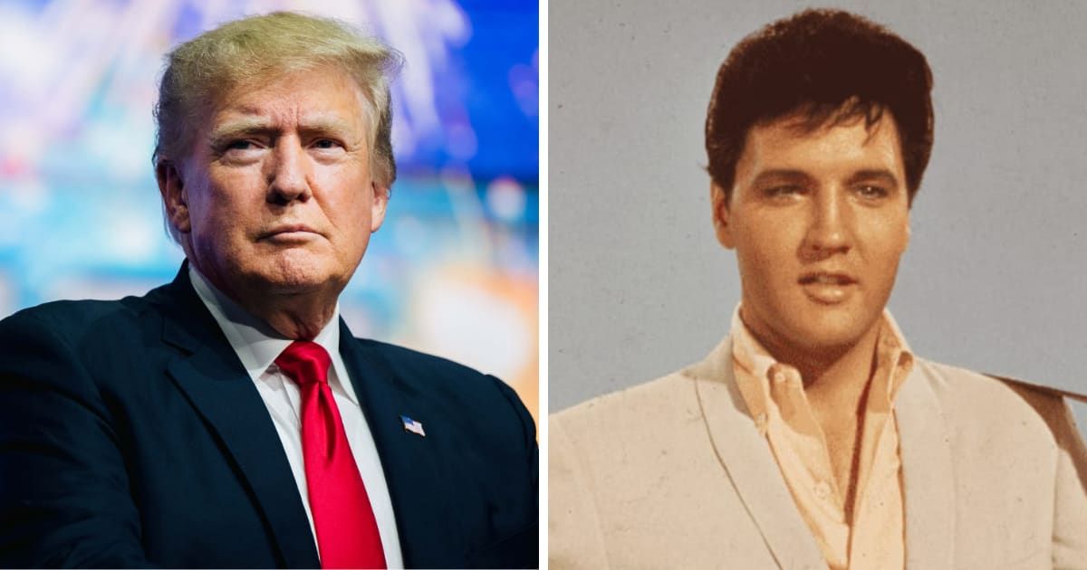 Donald Trump sparked social media frenzy by comparing his looks to Elvis Presley (Getty Images)