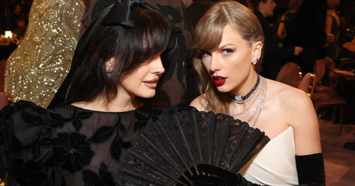 Taylor Swift and Lana Del Ray at the 66th GRAMMY Awards at Crypto.com Arena on February 4 in Los Angeles. (Photo by Kevin Mazur/Getty Images for The Recording Academy)