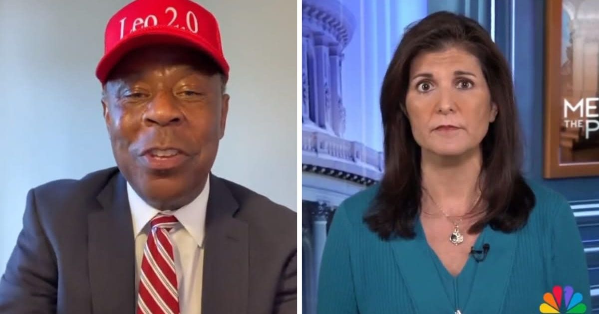 Former UN Ambassador Nikki Haley is facing criticism from legal analyst Leo Terrell over an alleged policy shift on tax hikes (@realleoterrell/Instagram, NBC)