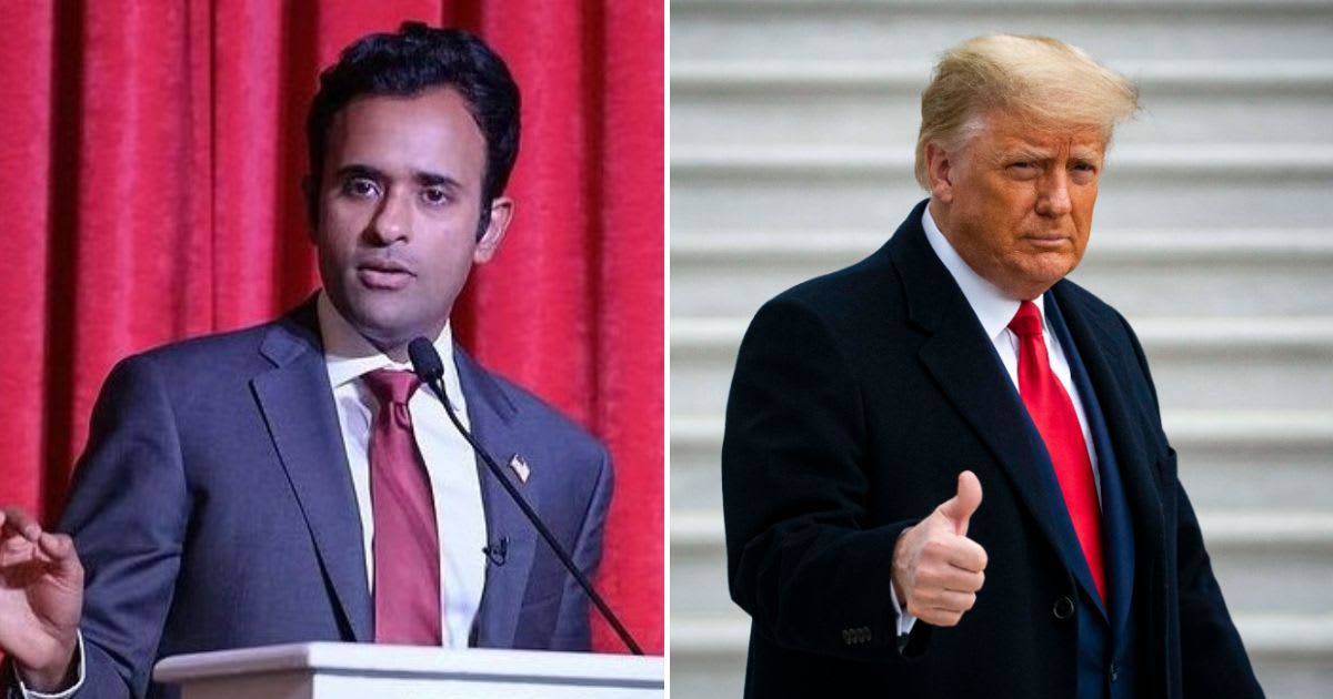 Vivek Ramaswamy echoed Donald Trump's position as the new Senate bipartisan border bill was released (@vivekgramaswamy/Instagram, Getty Images)