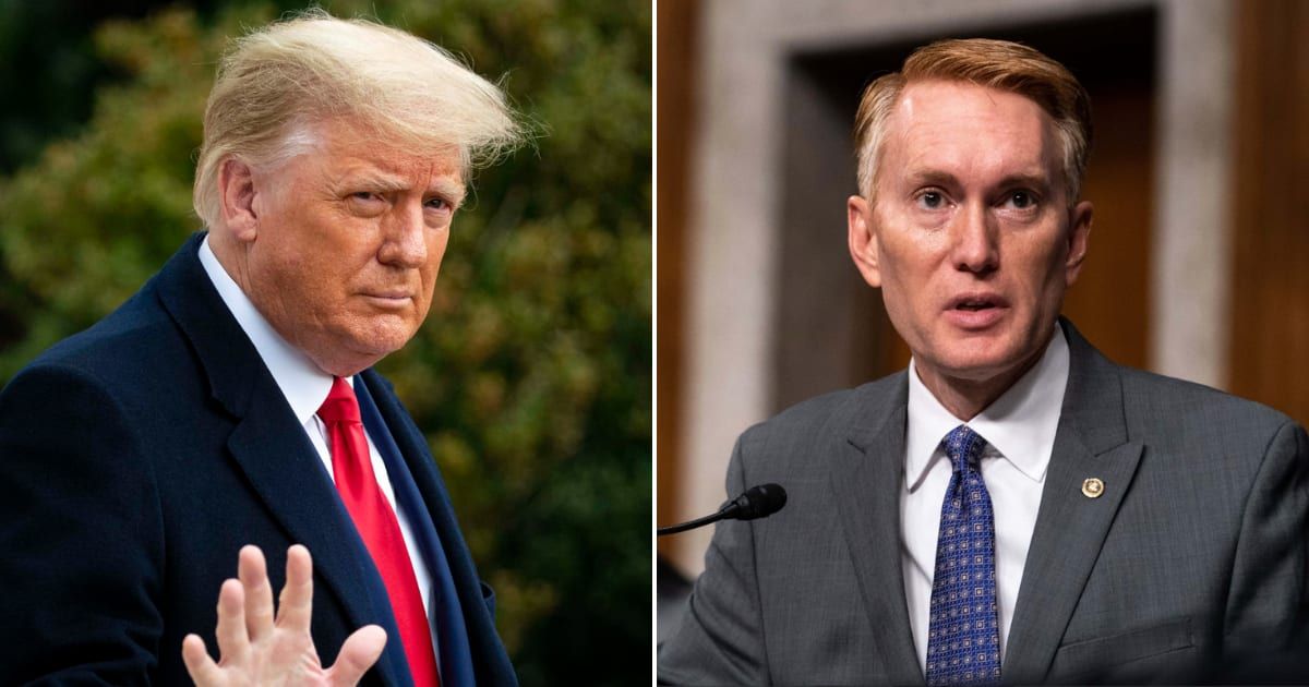 Former President Donald Trump made a bold claim that he never endorsed Sen James Lankford of Oklahoma, despite evidence to the contrary (Getty Images)