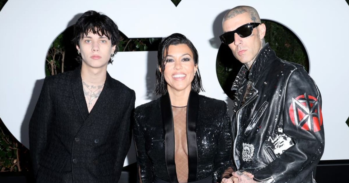 (L-R) Landon Barker is yet to hold Kourtney Kardashian and Travis Barker's newborn (Phillip Faraone/Getty Images)