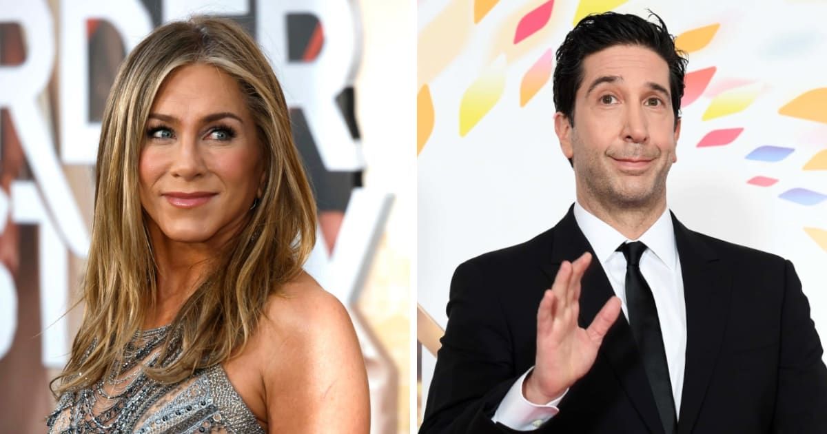 (L-R) The one-minute ad shows Aniston struggling to remember her 'Friends' castmate of 10 years, with Schwimmer appearing hurt and offended (Getty Images)