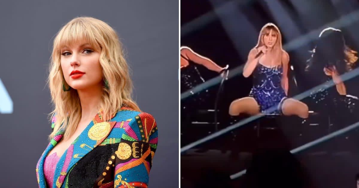 Taylor Swift nearly fell off her chair while performing during the Eras Tour in Tokyo (Getty Images, intoherfantasy/X)