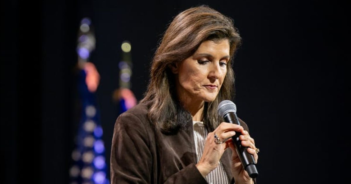 Former South Carolina Governor Nikki Haley is vying to secure as many delegates in the upcoming state primaries after a woeful performance in the Nevada GOP primary on Tuesday, February 6 (Brandon Bell/Getty Images)