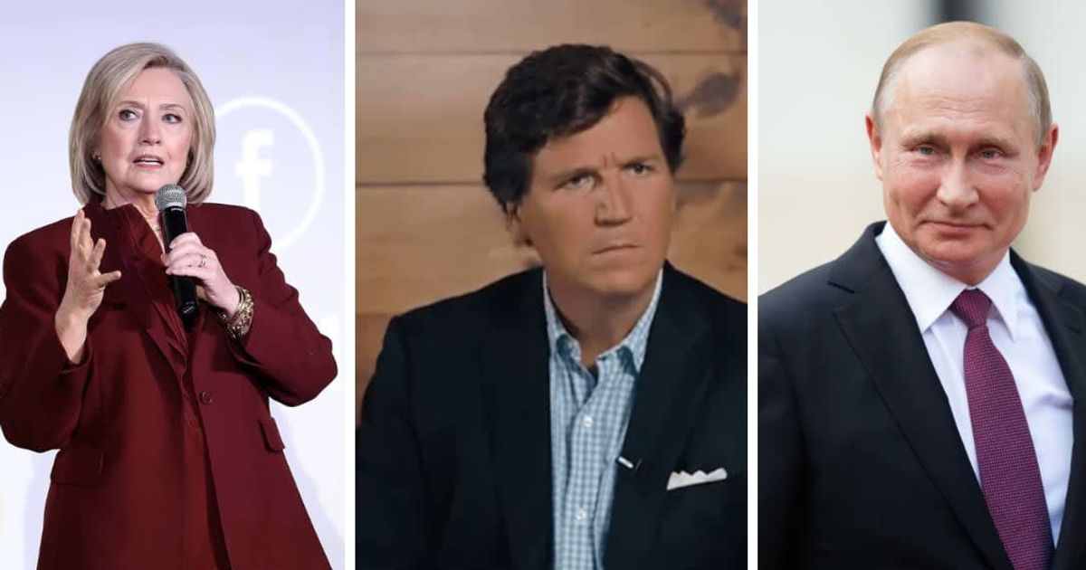 Hillary Clinton recently took a dig at Tucker Carlson over his Vladimir Putin interview (Getty Images, @tuckercarlson/X)