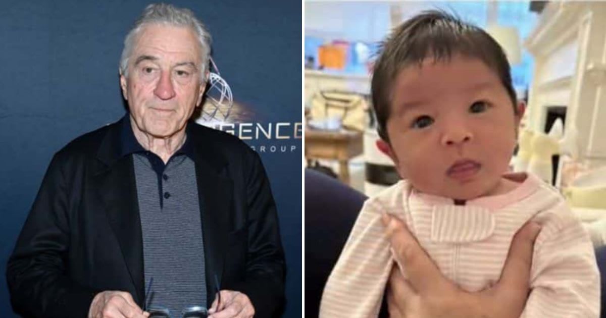 Robert De Niro having the time of his life with his 10-month-old daughter Gia Virginia Chen De Niro  (Getty Images, CBS Mornings/ Twitter)