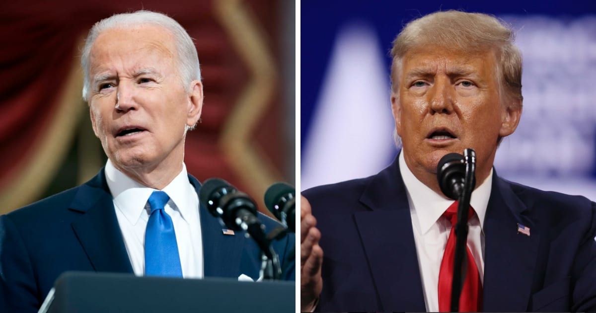 President Joe Biden slammed Donald Trump for weaponizing the border crisis for election gains (Getty Images)