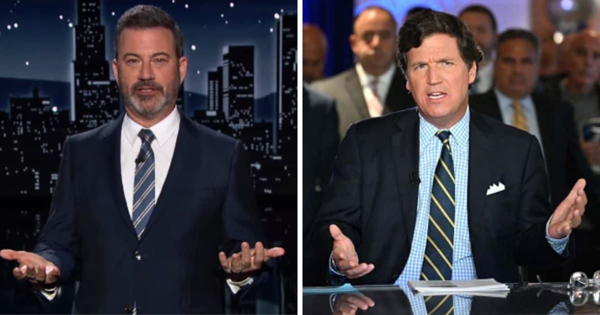 Jimmy Kimmel renewed his feud with Tucker Carlson on 'The Tonight Show' (Getty Images)