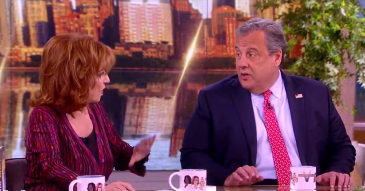 Chris Christie with Joy Behar on the February 8, 2024 episode of 'The View' (Screengrab/The View/X)