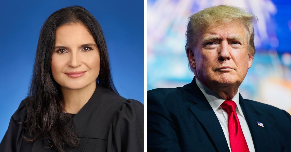 Judge Aileen Cannon presides over the classified documents case against Donald Trump (Wikimedia Commons, Getty Images)