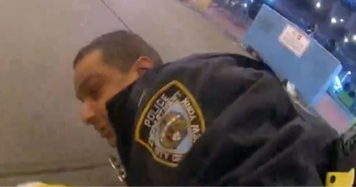 The footage of the attack comes from two overhead security cameras and the body cameras of the attacked police officers (End Wokeness/X)