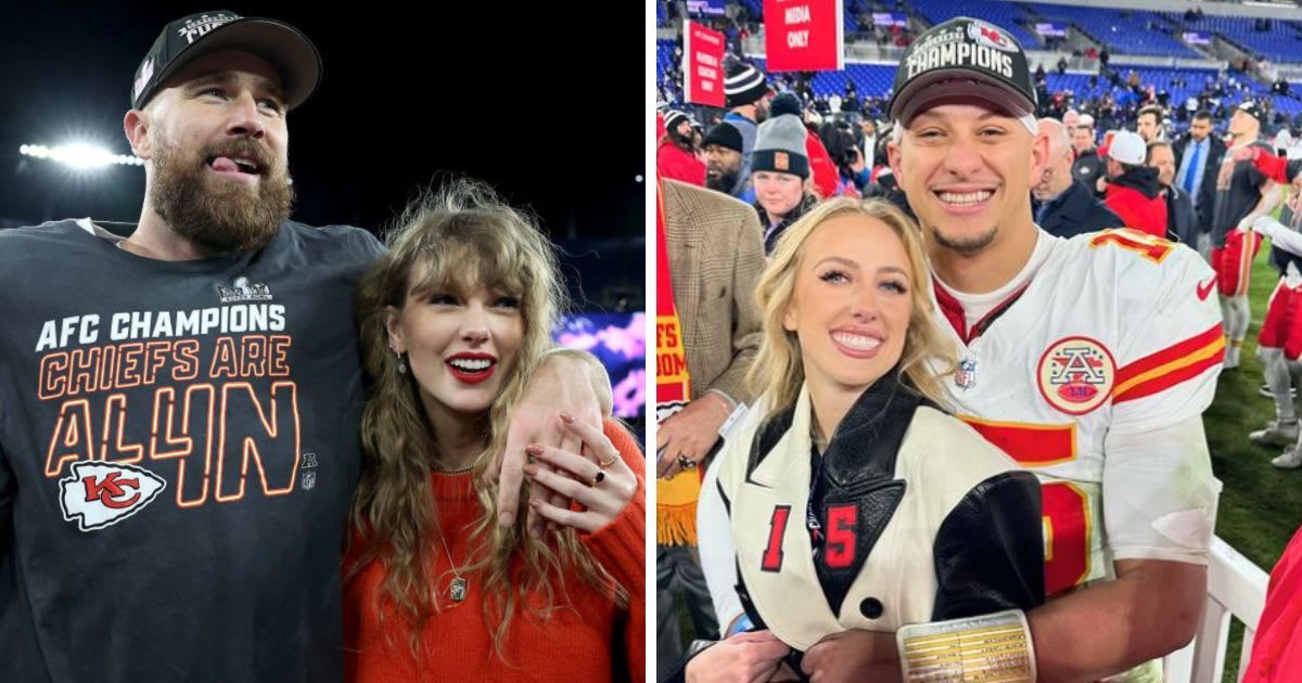 Travis Kelce's girlfriend Taylor Swift and Patrick Mahomes's wife Brittany Mahomes are among the partners rooting for the Kansas City Chiefs (Patrick Smith/Getty Images, @brittanylynne/Instagram)