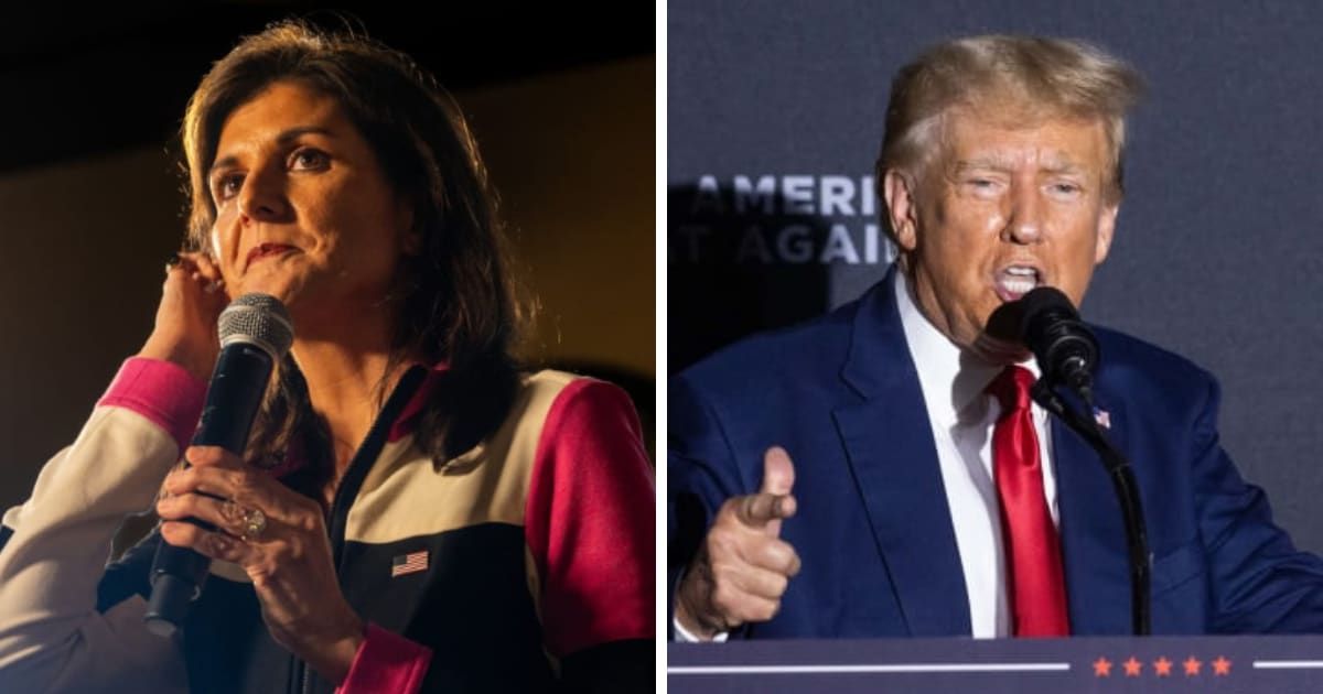 Nikki Haley once again dared former President Donald Trump to debate her face-to-face (Brandon Bell, Scott Eisen/Getty Images)