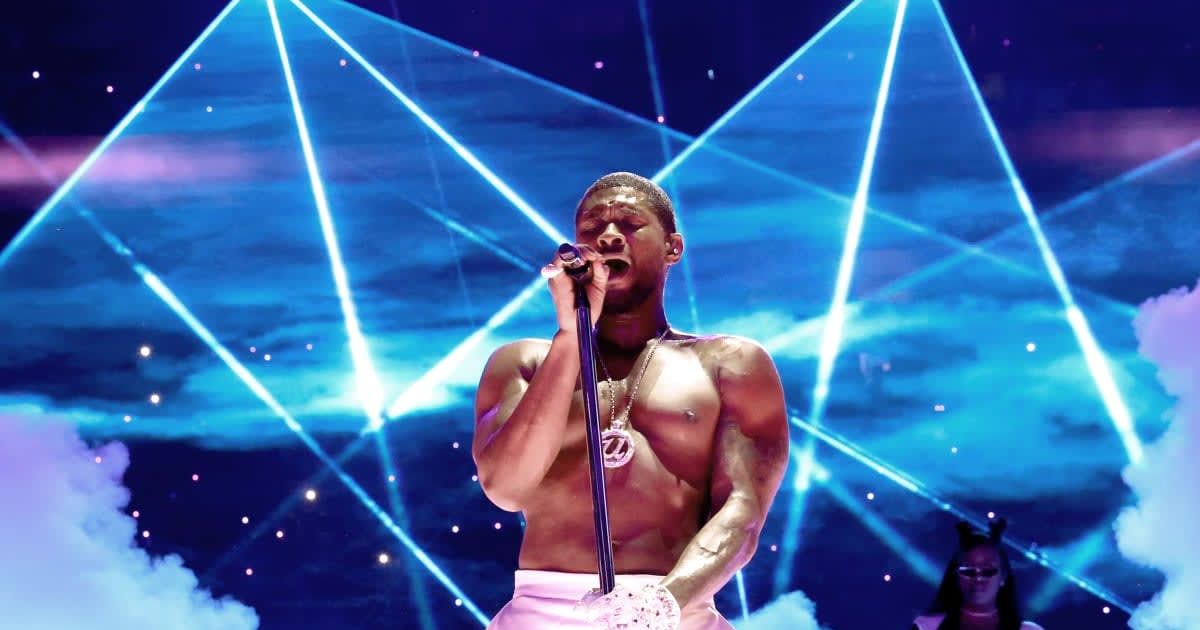 Usher's electrifying halftime performance stole the show at 2024 Super Bowl (Photo by Kevin Mazur/Getty Images for Roc Nation)