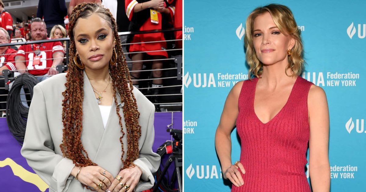 Megyn Kelly slams Andra Day's (L) 'Black National Anthem' performance at Super Bowl LVIII (Kevin Mazur/Getty Images for Roc Nation, Slaven Vlasic/Getty Images)