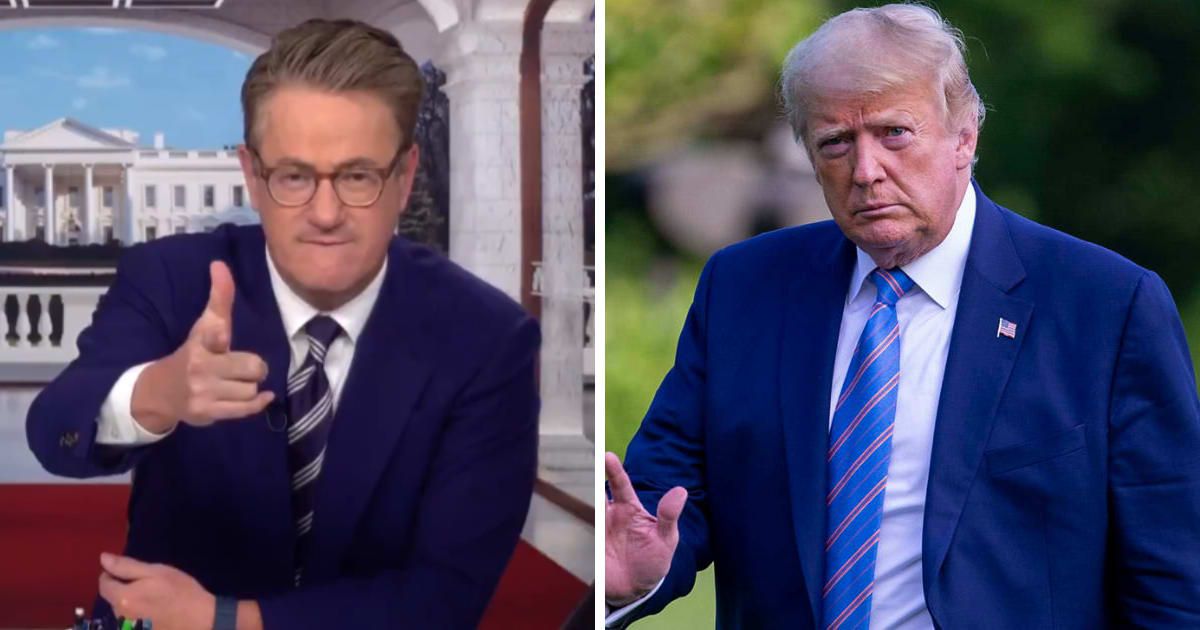 Joe Scarborough attacked Donald Trump for his speech backing Russia during the February  12, 2024 episode of 'Morning Joe' (Screengrab/MSNBC, Getty Images)