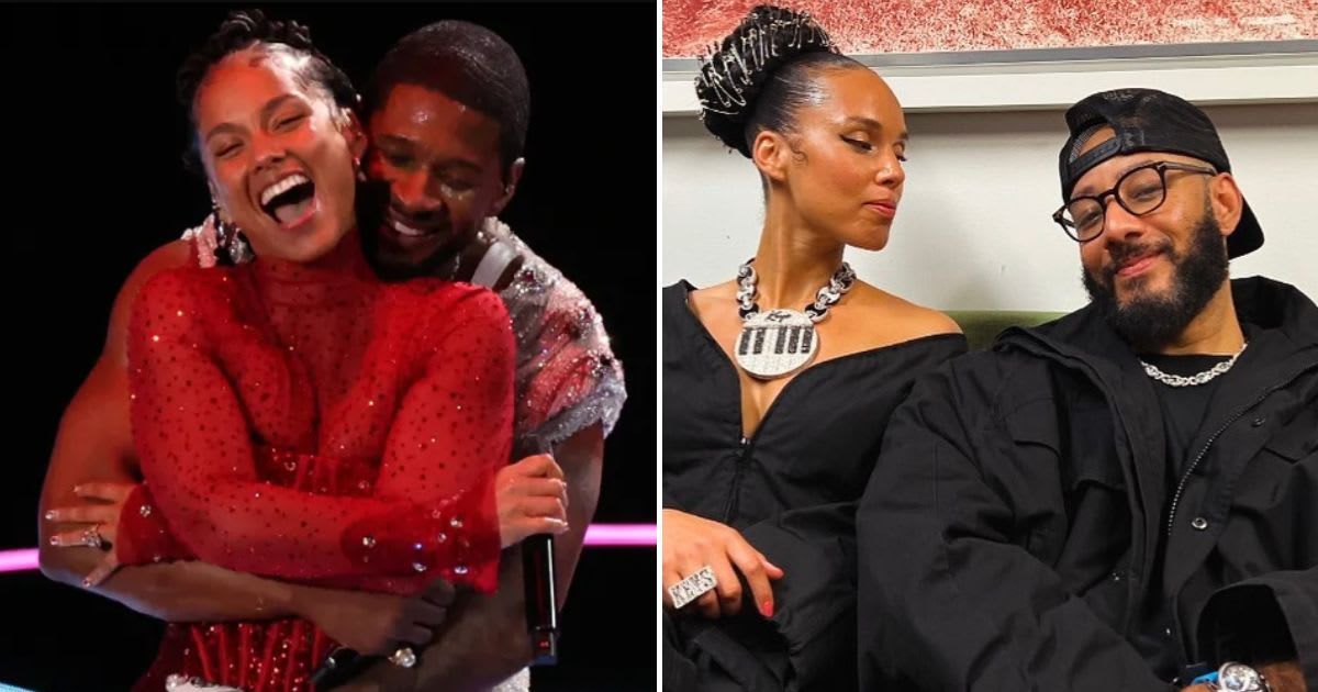 Swizz Beats has emphasized Alicia Keys and Usher's set was 'amazing' (NFL/YouTube, Swizz Beatz/Facebook)