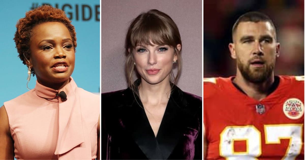 White House press secretary Karine Jean-Pierre thanked 'all the Swifties out there' following the Kansas City Chief's Super Bowl win (Getty Images)