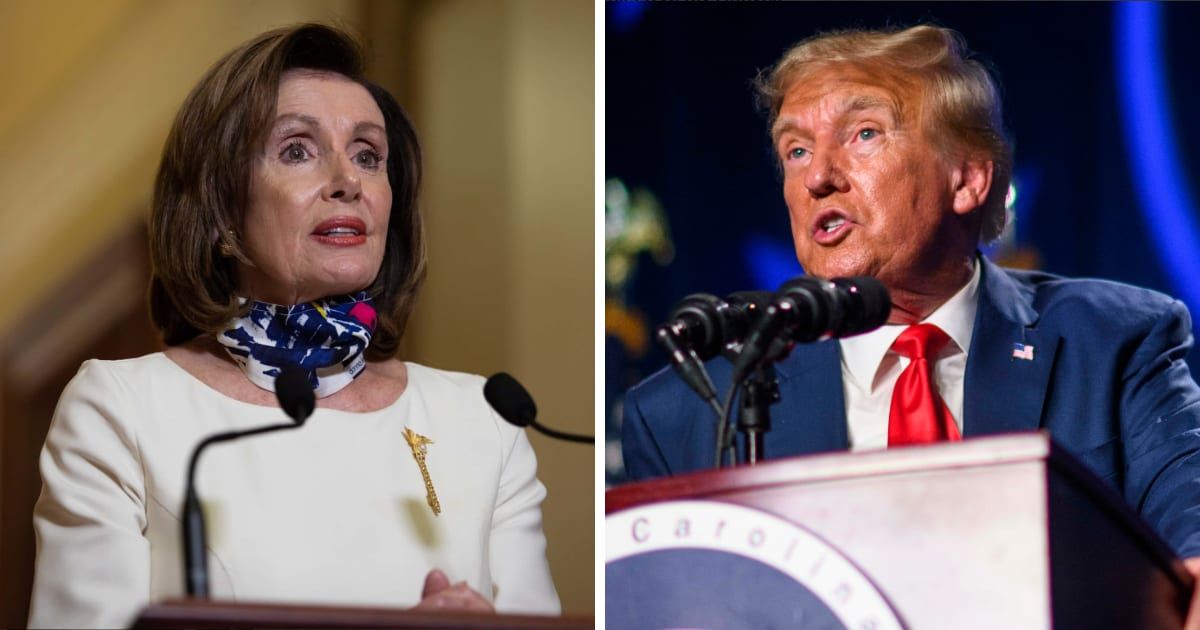 Nancy Pelosi called Donald Trump a 'national security risk' citing Capitol attack remarks (Getty Images, Melissa Sue Gerrits/Getty Images)