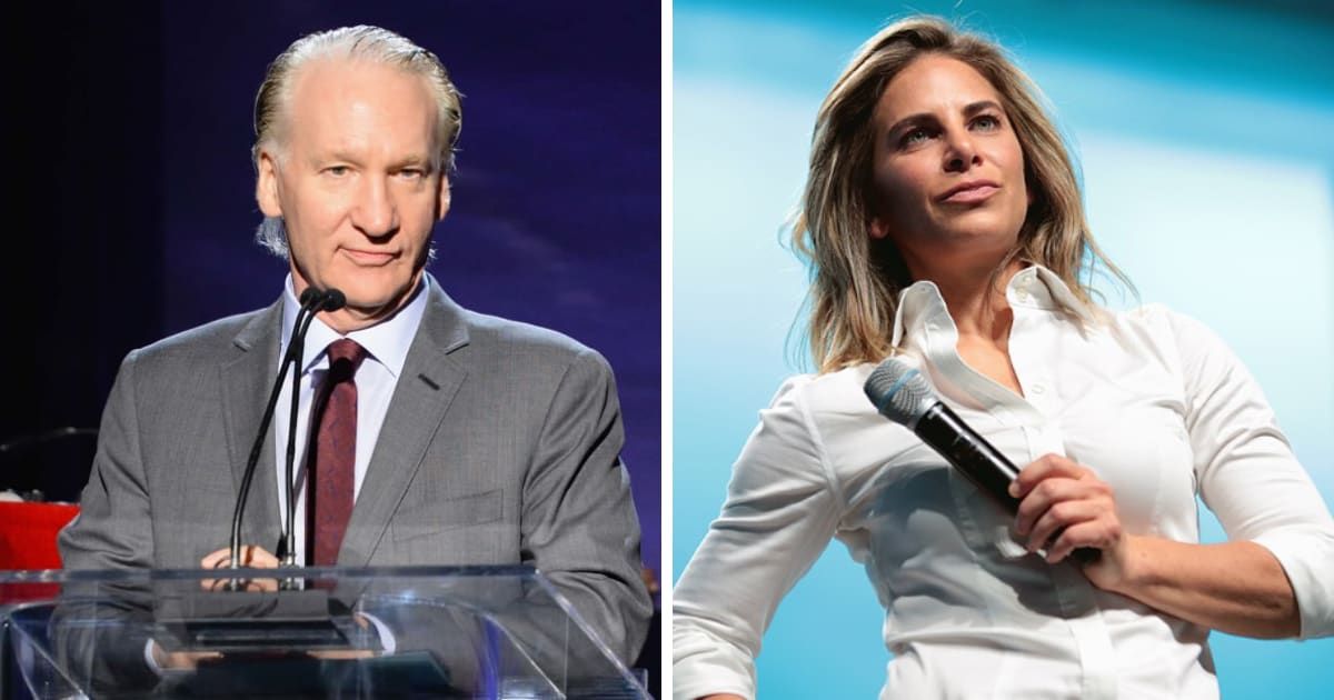 Bill Maher remarked upon the contrast between how Americans feel about inflation versus the economic reality in a conversation with Jillian Michaels (Getty Images, Gage Skidmore via Wikipedia)
