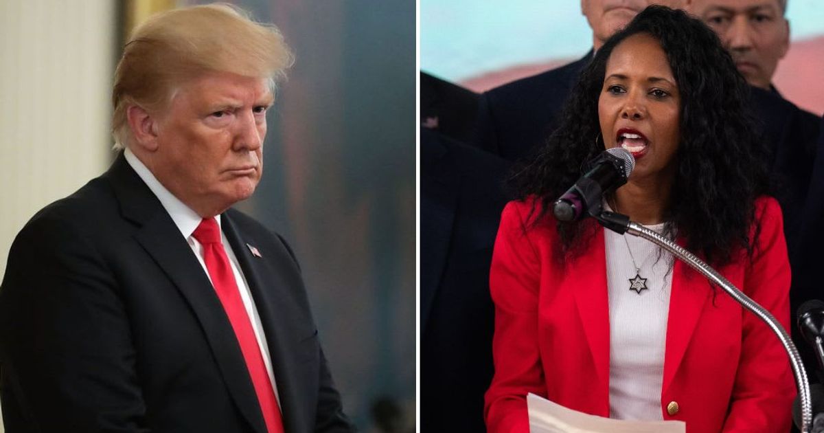 Former President Donald Trump lambasted Republican newcomer Mazi Pilips for conceding defeat in the crucial House special election against Democrat Tom Suozzi (Getty Images)