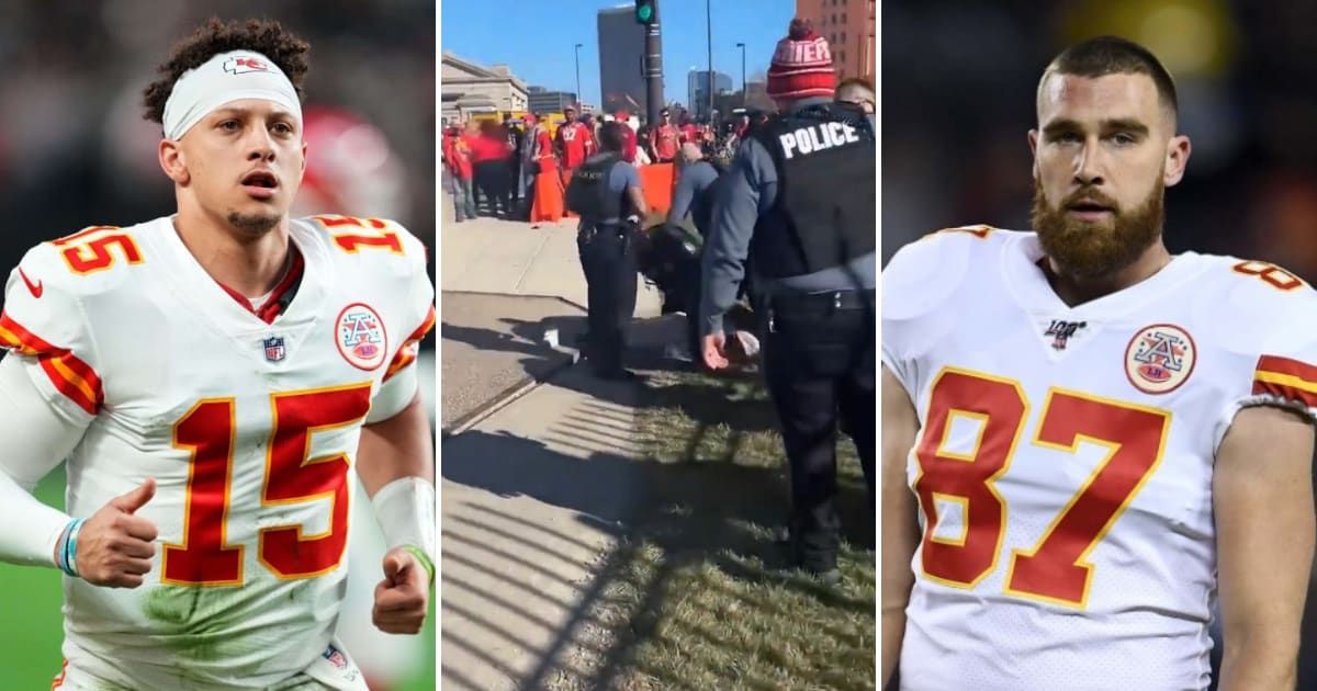 Patrick Mahomes and Travis Kelce prayed for the Kansas City shooting victims (Getty Images, ColinRugg/X)