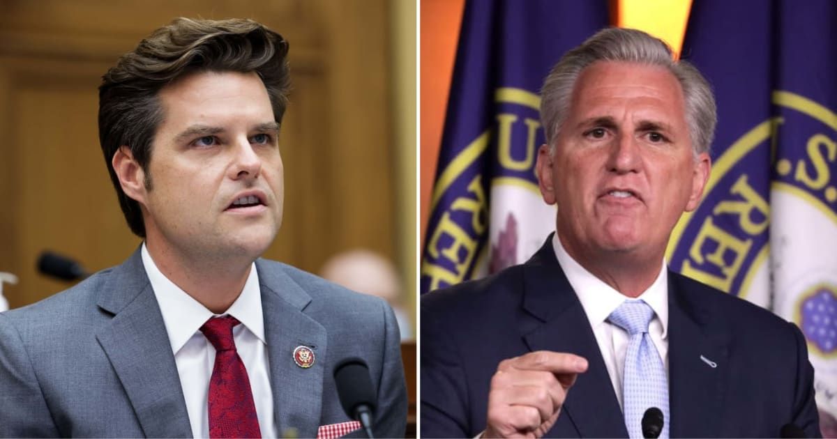 Gaetz led effort to vote with Democrats to remove McCarthy as speaker, a move that was supported by House Republicans (Getty Images)