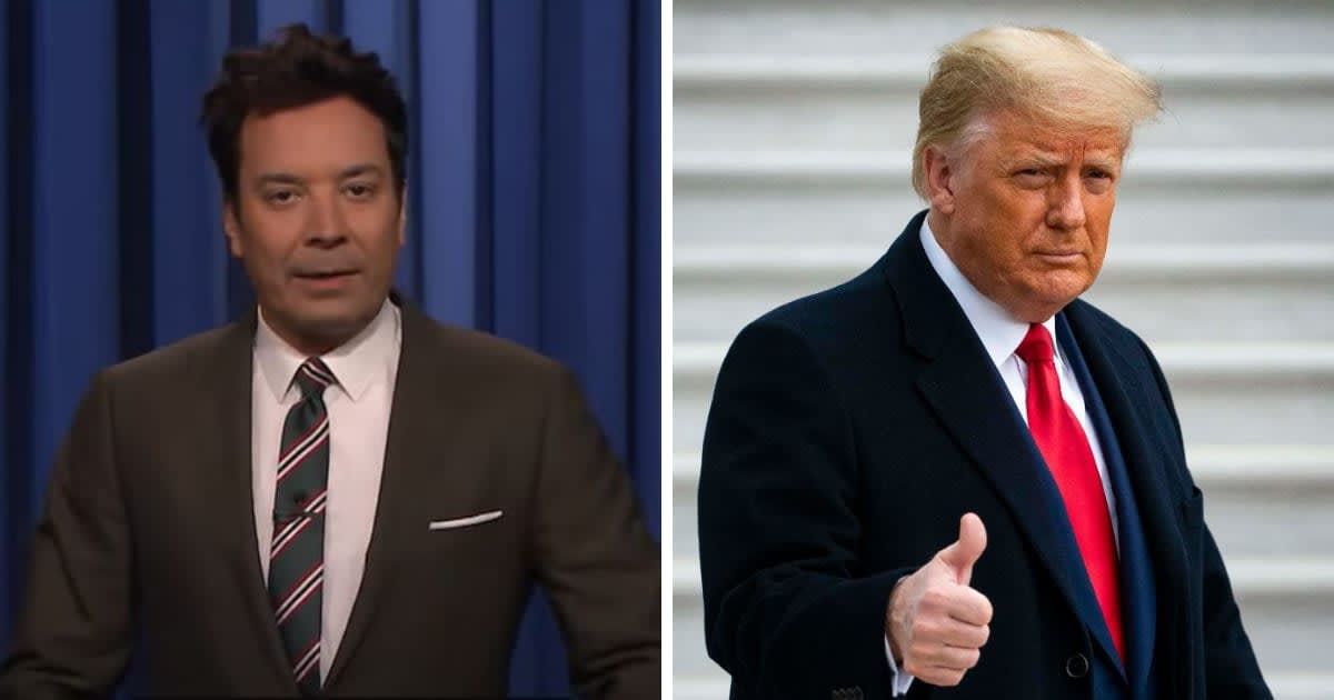 Jimmy Fallon humorously dissected former President Donald Trump's endorsement of Lara Trump as the new co-chair of the Republican National Committee (Getty Images/The Tonight Show Starring Jimmy Fallon)