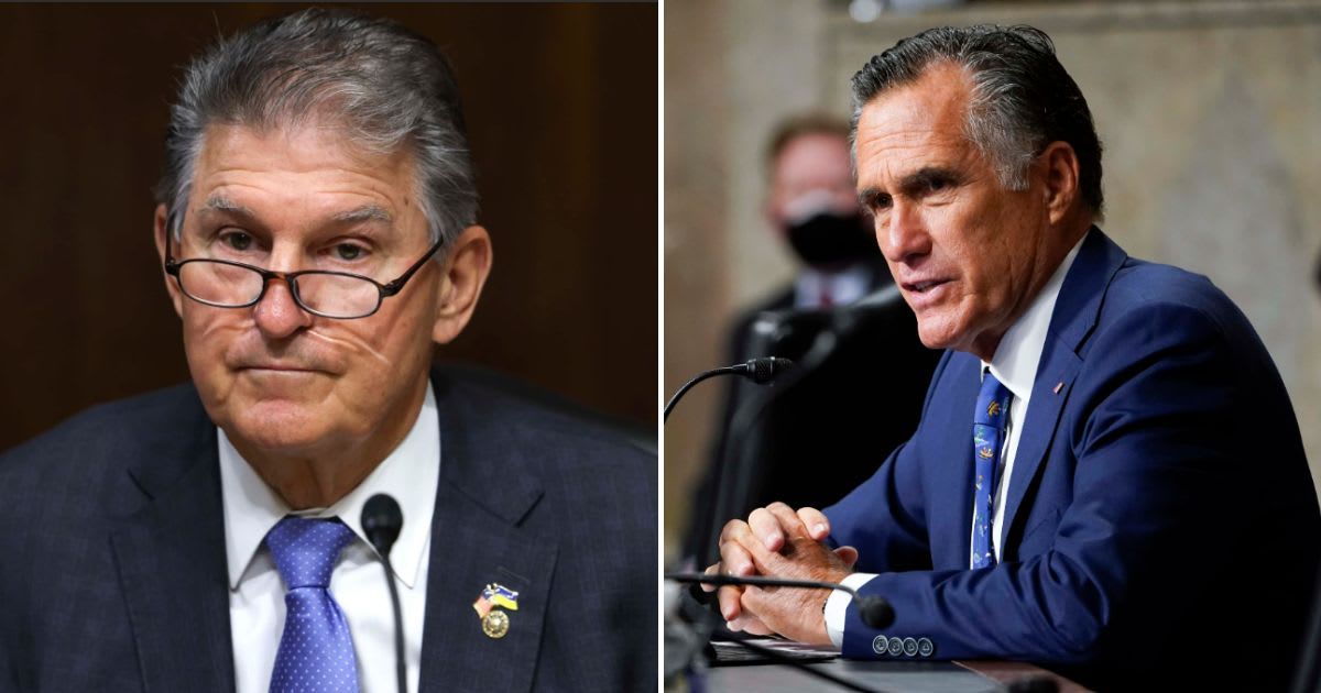 Sen Joe Manchin told that if he were 'hypothetically' running on third-party ticket, he would ask Sen Mitt Romney to run with him (Getty Images)