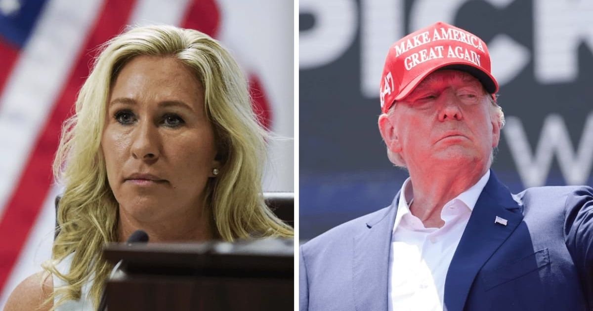 Marjorie Taylor Greene lashes out online as Donald Trump is sentenced to pay more than $350 million in fines in civil fraud trial (Getty Images)