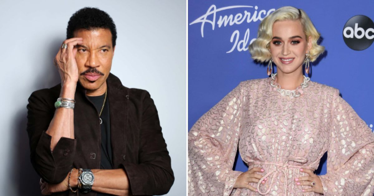 Lionel Richie (L) talks about Katy Perry’s 'American Idol' exit announcement (Getty Images)