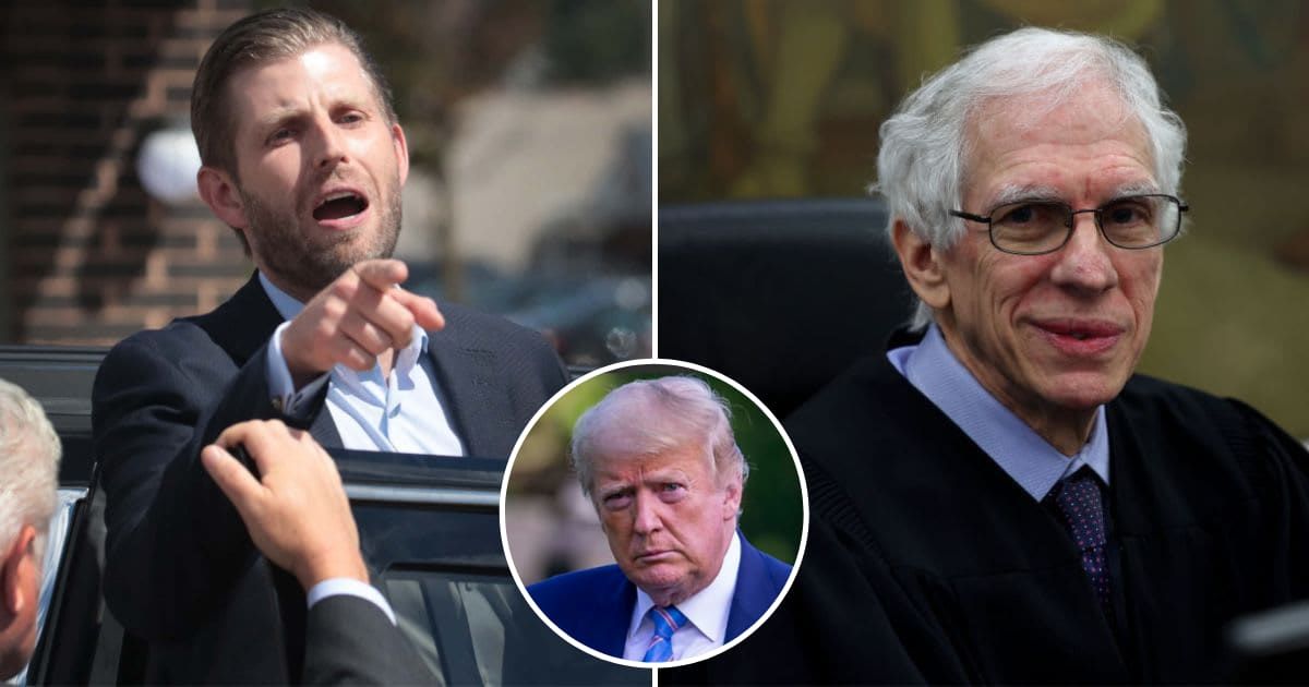 Eric Trump criticized Judge Arthur Engoron's ruling in Donald Trump's New York civil fraud case (Getty Images)