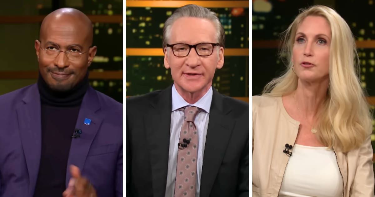 Conservative commentator Ann Coulter and Van Jones shocked Real Time host Bill Maher during a recent episode (@RealTime/Youtube)