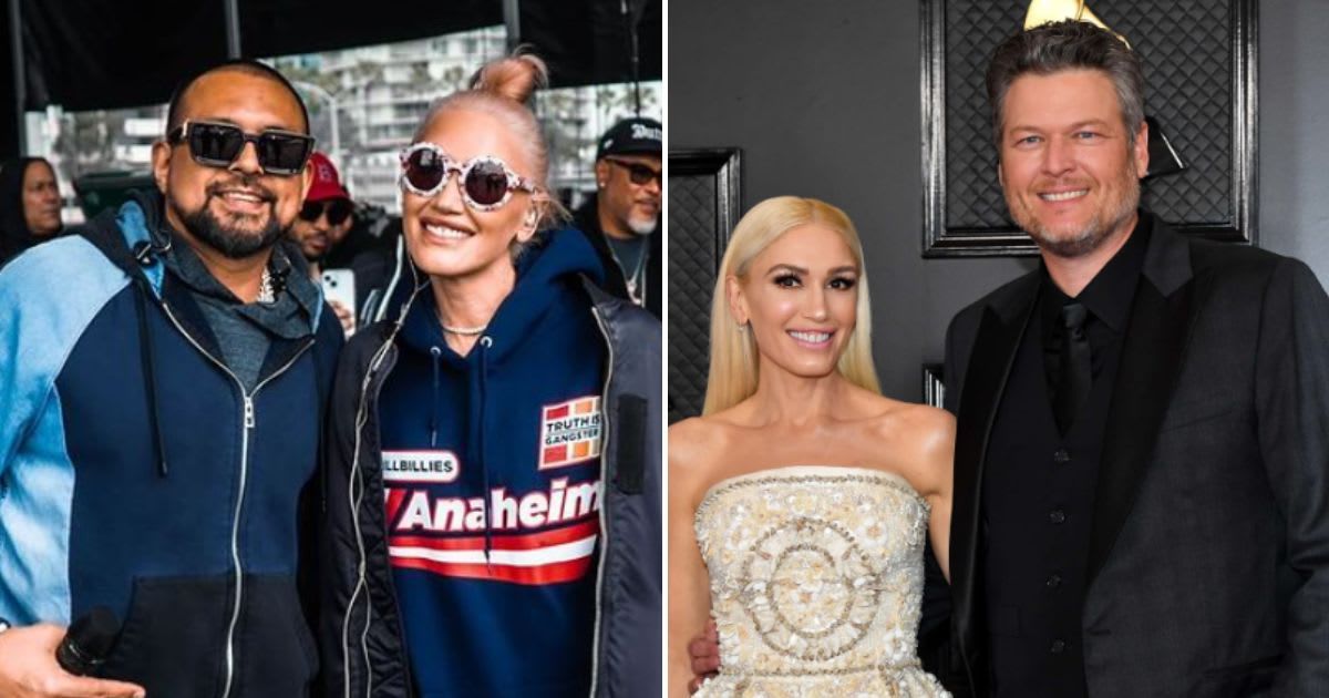 Gwen Stefani has cozied up to Sean Paul (L) as others speculate marriage issues with Blake Shelton (@duttypaul/Instagram, Getty Images)