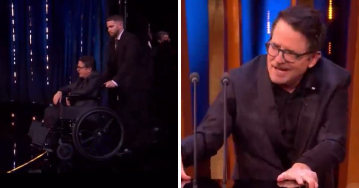 Michael J Fox took to the stage of the 2024 BAFTAs on a wheelchair (Andrew Jazzie/X)