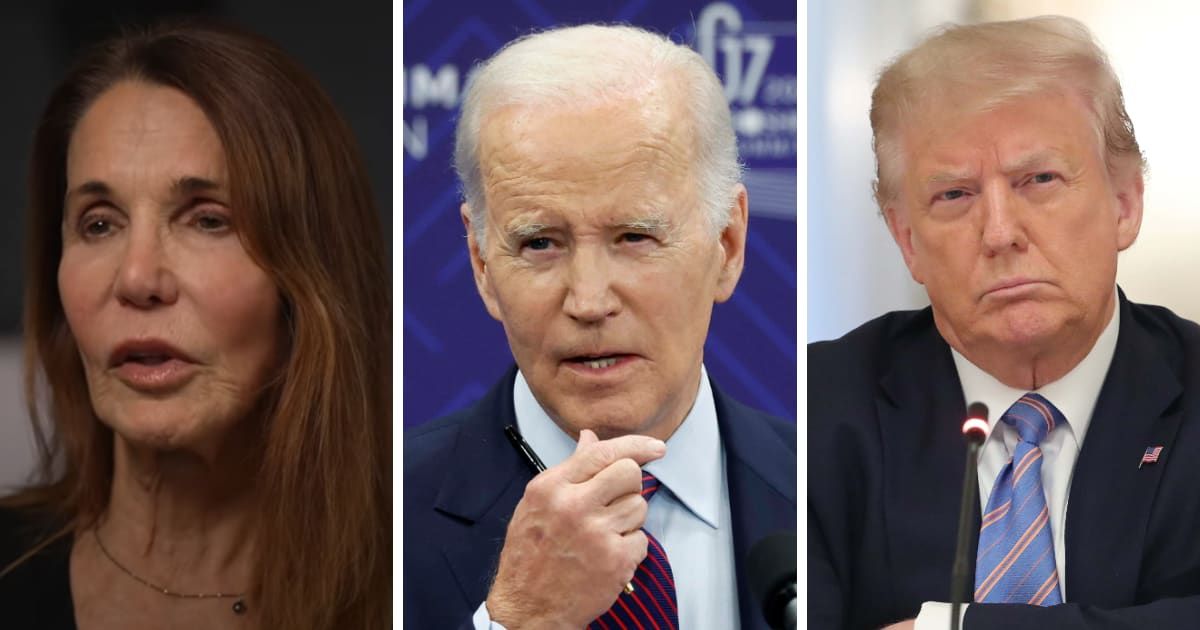 Ronald Reagan's daughter Patti Davis (L) backed cognitive tests for presidential candidates as Joe Biden and Donald Trump close in for a rematch (NBC News screenshot/YouTube, Getty Images)