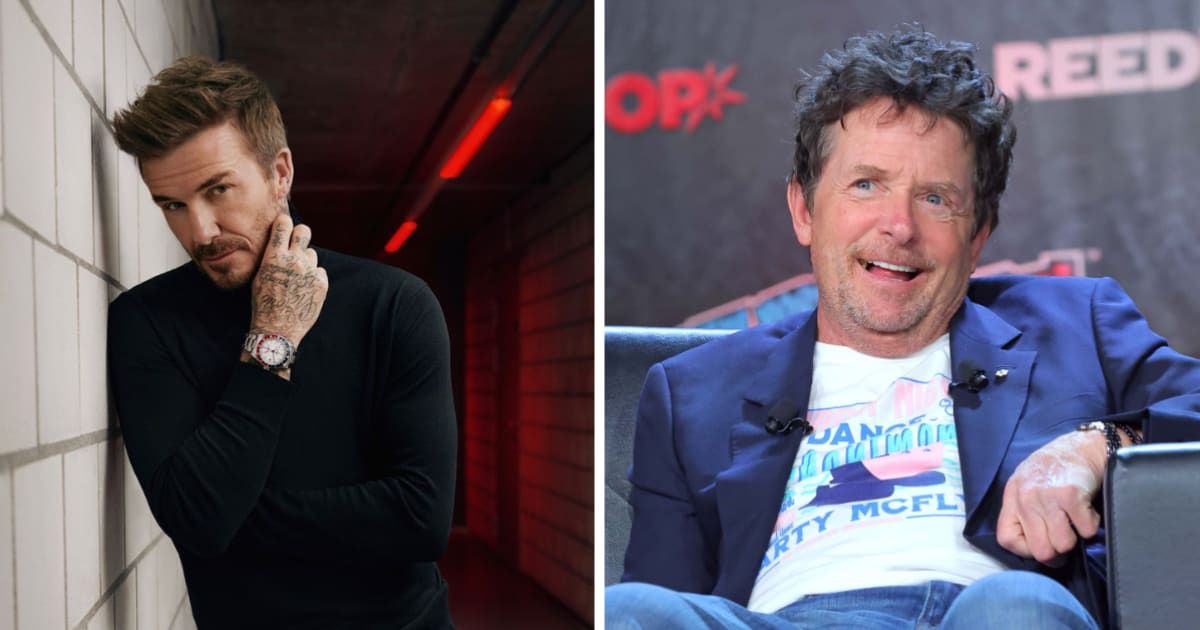 David Beckham shared a photo of him and Michael J Fox on his Instagram stories (Instagram@davidbeckham and Getty Images)