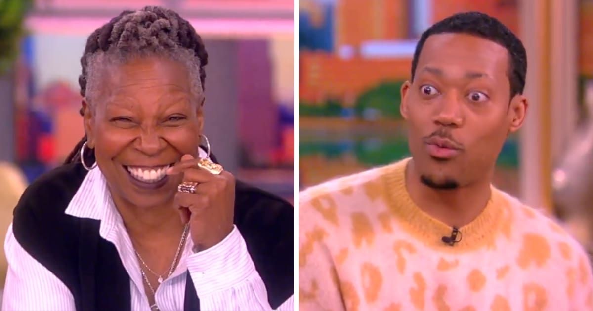 Whoopi Goldberg and Tyler James Williams on the February 19, 2024 episode of 'The View' (Screengrab/The View/X)