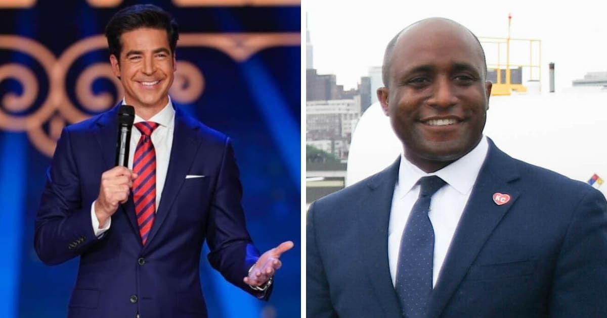 Fox News host Jesse Watters accused Kansas City Mayor Quinton Lucas of a PR campaign for suspects in the Super Bowl parade shooting (Getty/wikipedia)