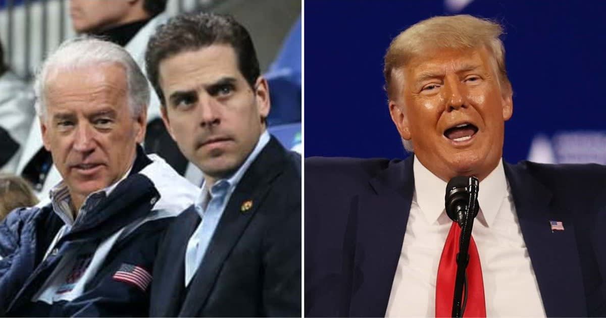 Donald Trump claimed that President Biden had personally benefited from his first son Hunter Biden's international business ventures (Getty Images)