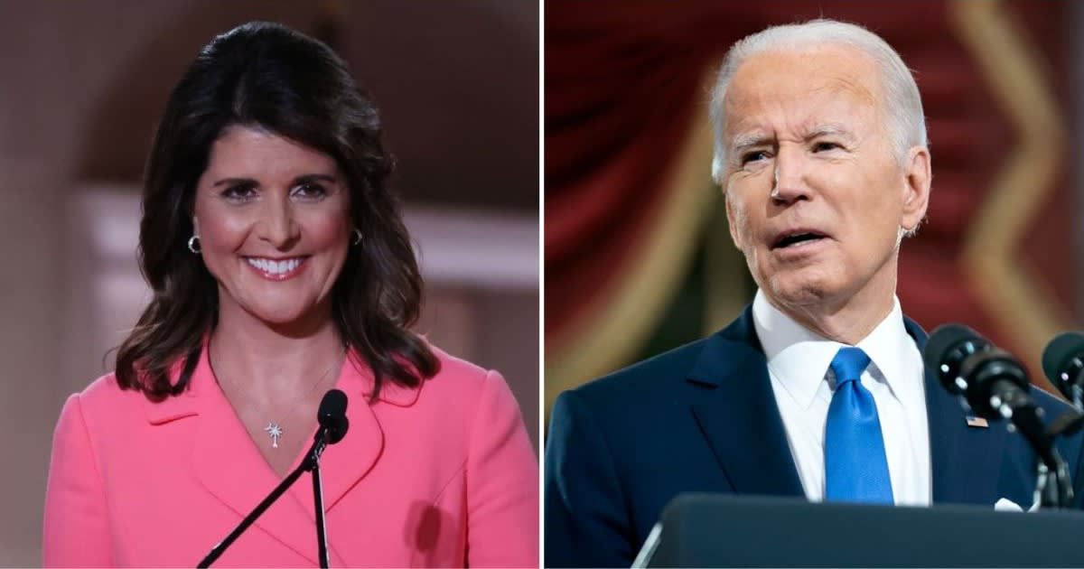 Nikki Haley stated at a speech in Greenville, South Carolina that Joe Biden is damaging his chances of winning the election more than any criticism from Republicans (Getty Images)