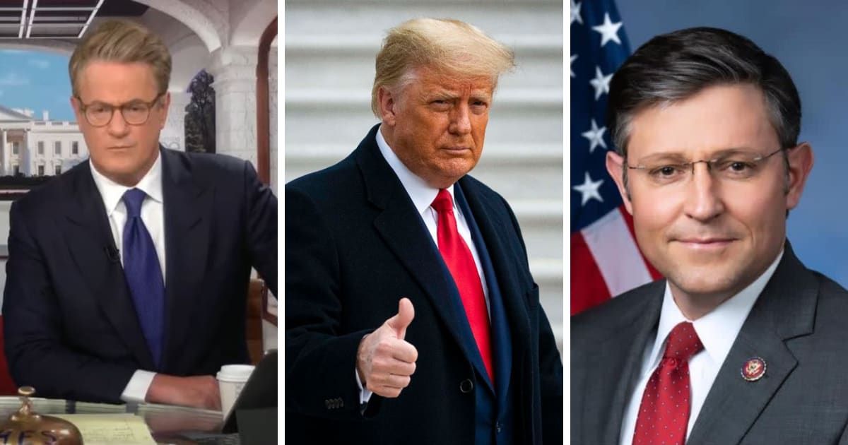 During a recent segment on MSNBC's 'Morning Joe,' Donald Trump and Mike Johnson were squarely blamed for Russia's recent advances into Ukrainian territory (MSNBC/Getty Images)