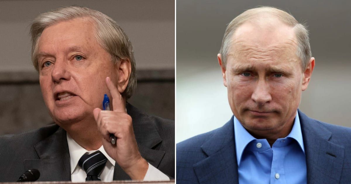Lindsey Graham mocked Vladimir Putin after the Russian President added him to the list of 'terrorists and extremists' (Getty Images)