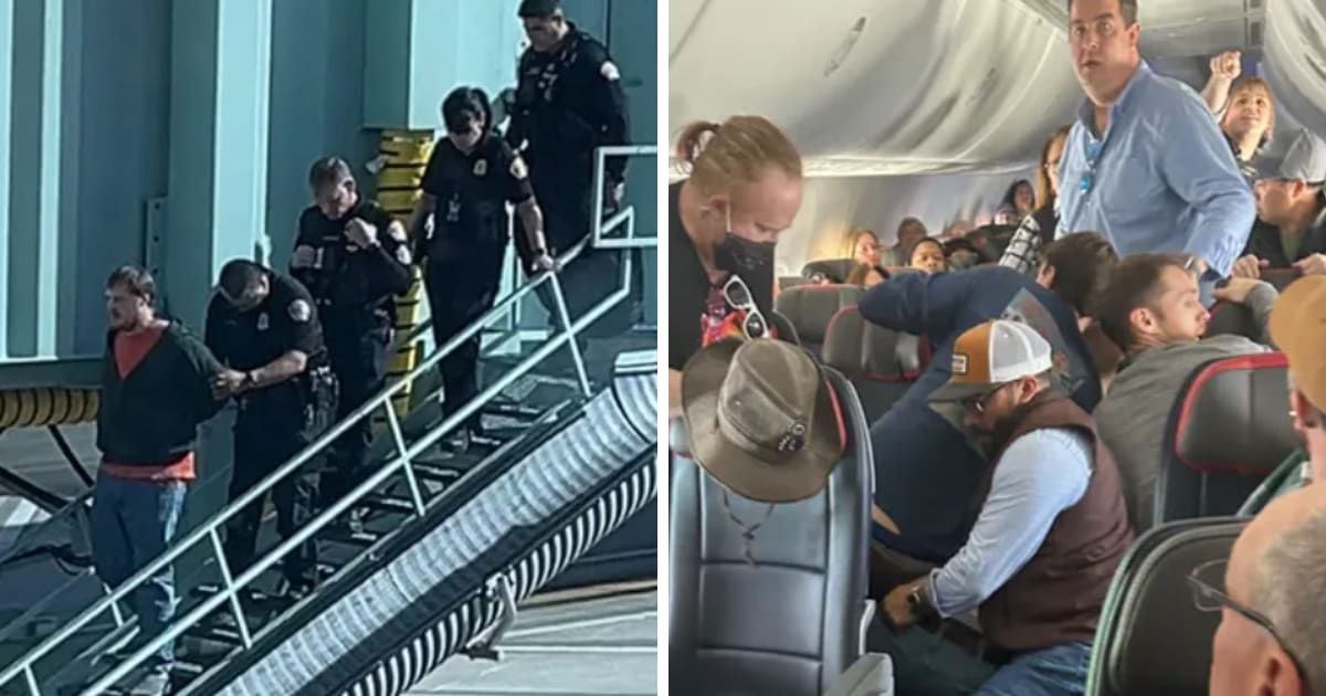 Internet shocked as American Airlines passengers wrestle down disruptive man trying to open emergency door