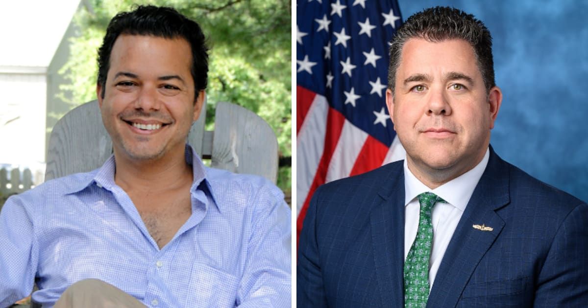 Former CNN anchor John Avlon launched his campaign to take on Rep Nick LaLota (R-NY) in New York’s 1st Congressional District (Meenween, lalota.house.gov/Wikipedia)
