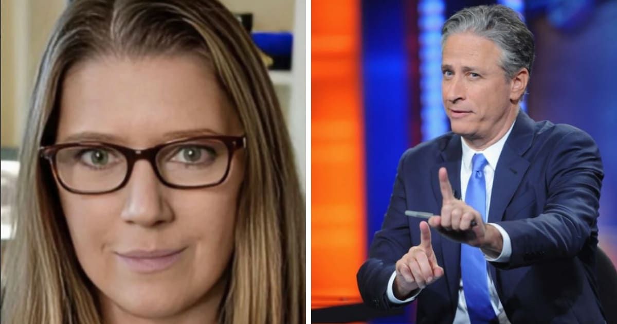 Mary Trump stands firm in her criticism of Jon Stewart's monologue on 'The Daily Show,' where he commented on Trump and  Biden (@MaryLTrump/X,/Getty)